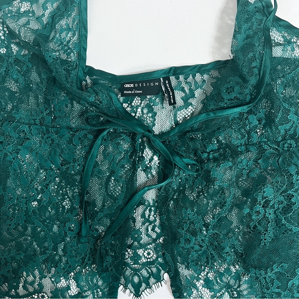 ASOS Teal Green Lace Lingerie Set - Picture 10 of 12